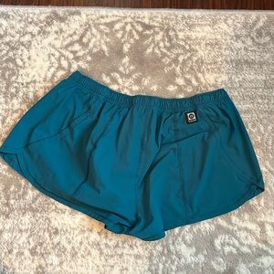 Jolyn Doyle fitness workout Shorts Teal blue Green size Large